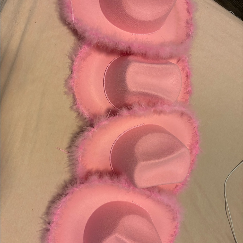 Pink Feathered Cowboy Hats
